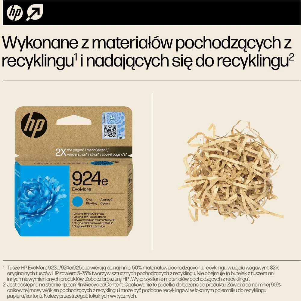 HP rašalas HP 924e Cyan EvoMore rašalas