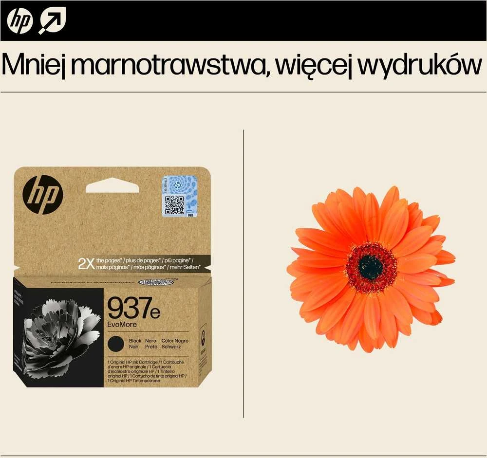 HP 937 juoda Instant Ink EVOMORE