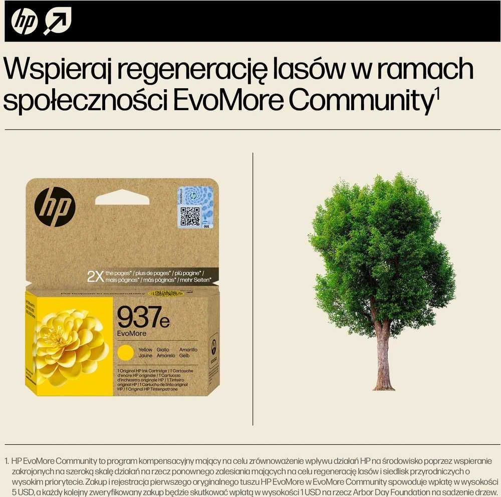 HP No. 937 geltona Instant Ink EVOMORE