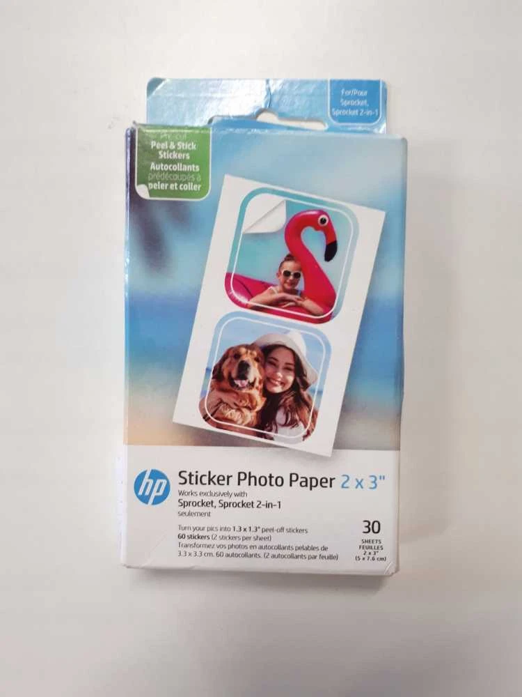 Spausdintuvas HP Sprocket Sticker 2x3'' - 2 w 1 (30 vnt. | 60 naklejek)