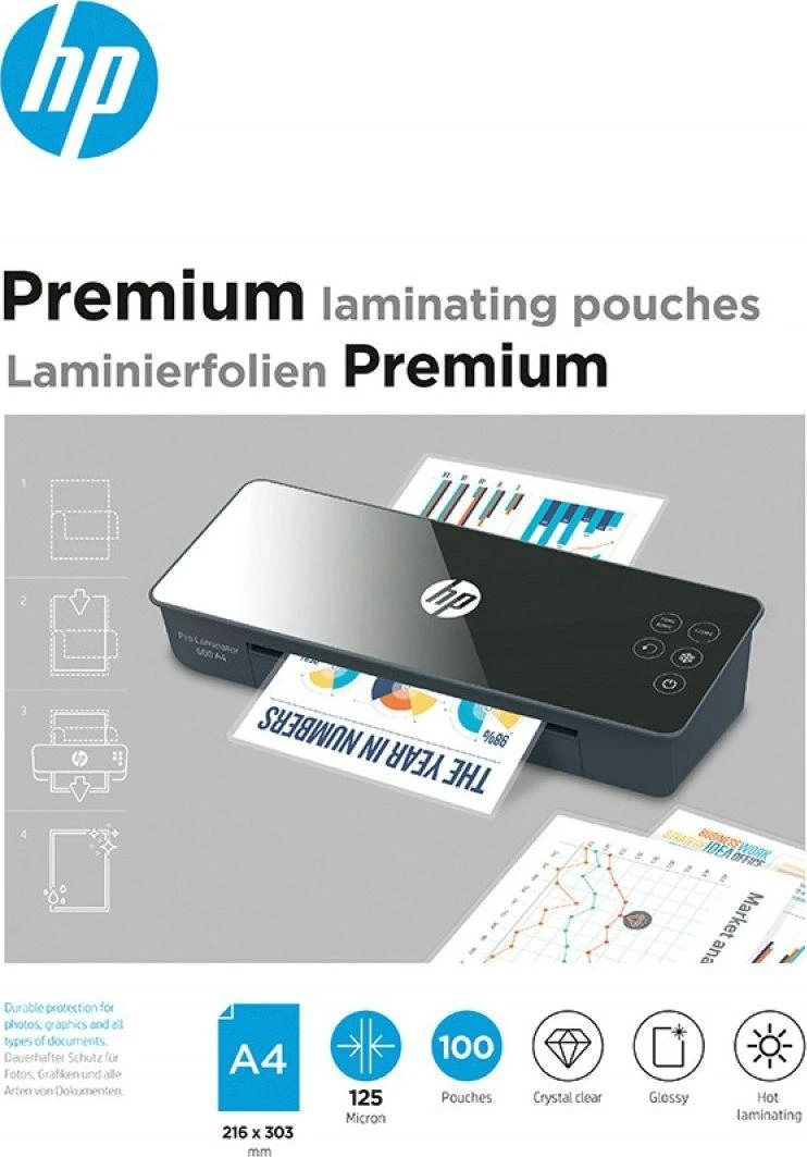 Laminavimo Plėvelė - HP Premium A4 100 Vnt.