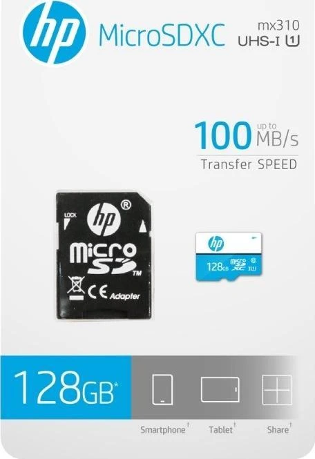 Atminties kortelė HP mx310 Micro SDXC 128 GB 10 klasės UHS-I/U1 (HFUD128-1U1BA) kortelė