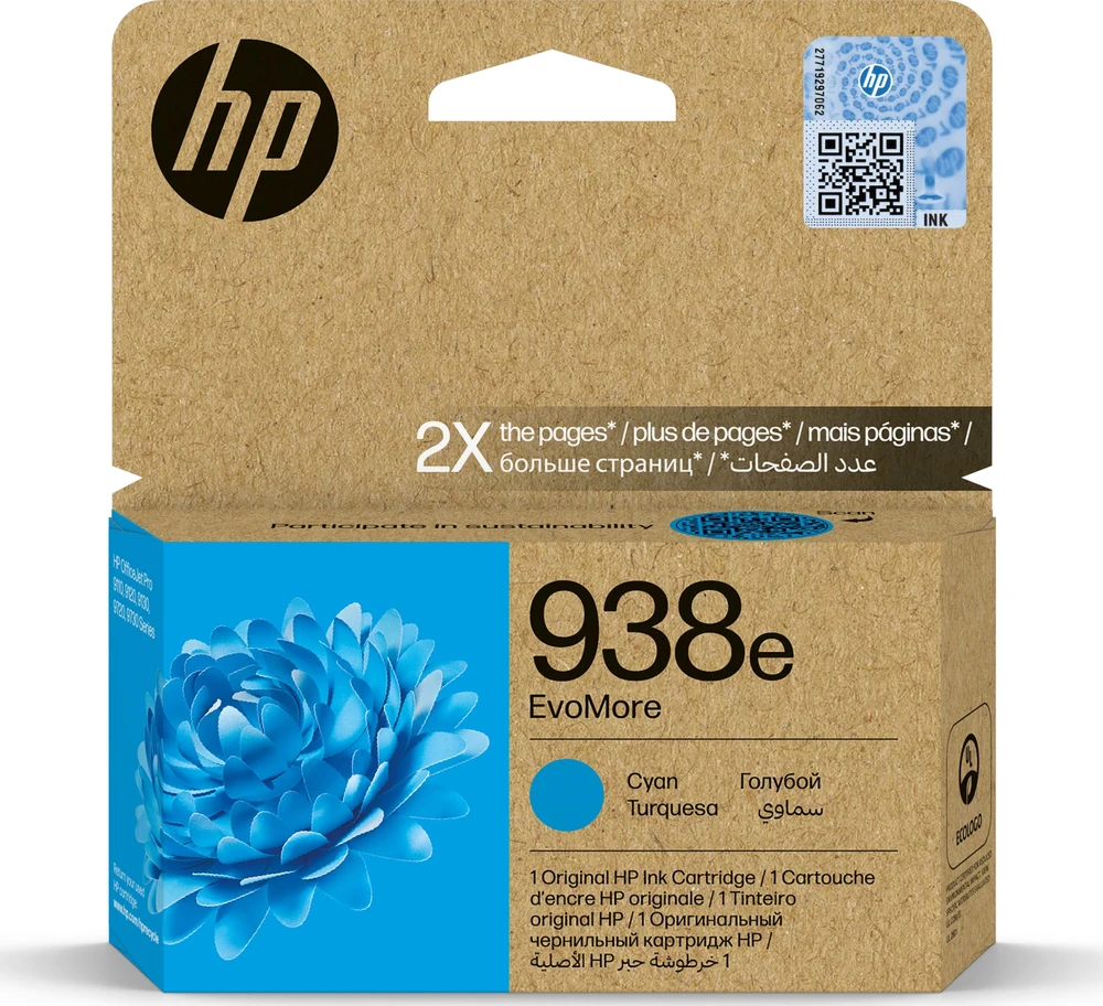 HP Originali su mėlyno rašalo kasetė 938e EvoMore