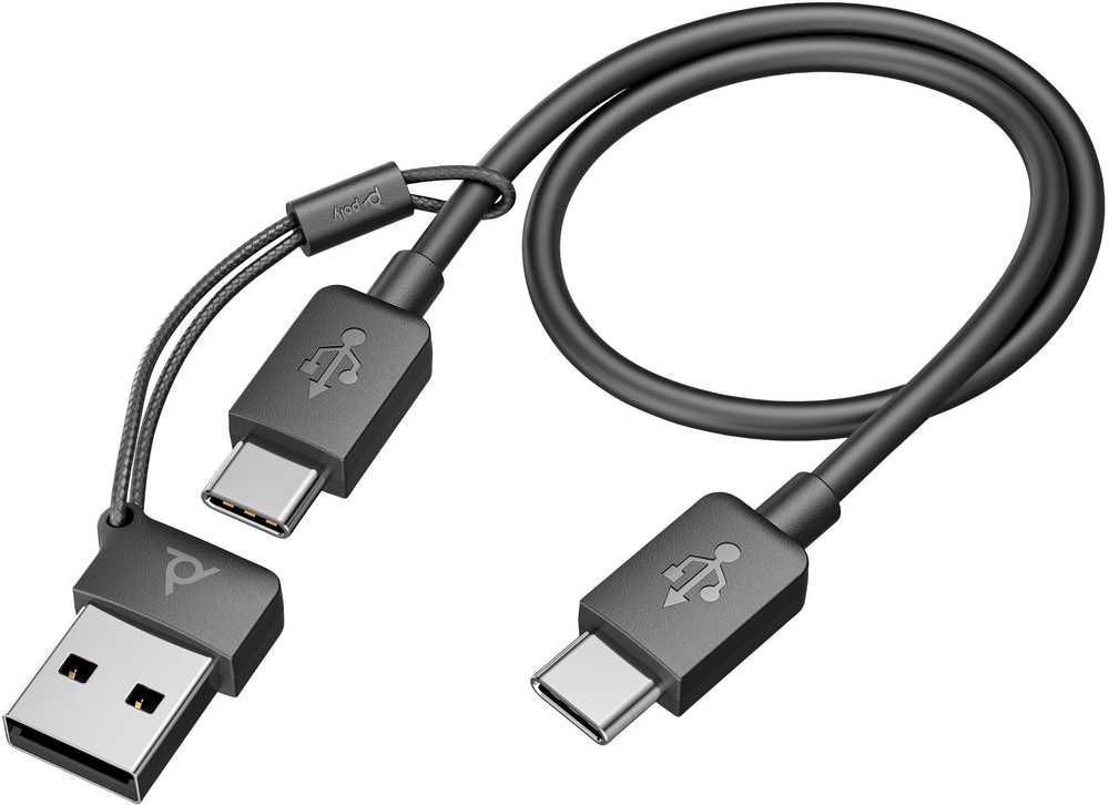 Ausinės HP Voyager Focus 2 USB-C + przejściówka USB-C/A Rinkinys (HP/POLY Voyager Focus 2)