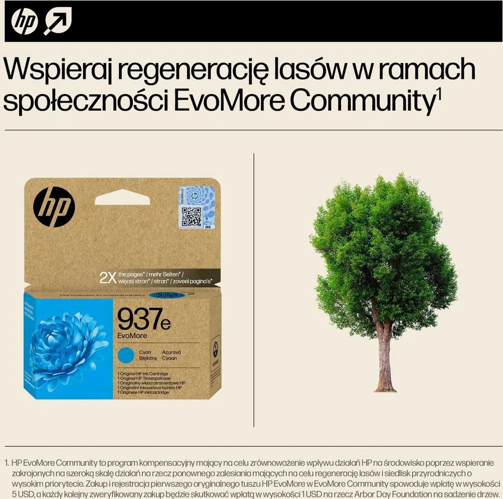 HP No. 937 mėlynas Instant Ink EVOMORE