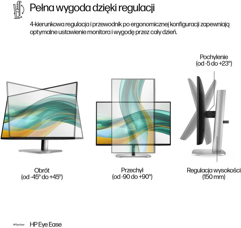 Monitorius HP Series 5 Pro 524PF - 23.8" | IPS | FHD | 100 Hz | 100% sRGB | 4x USB - Bez Stopy