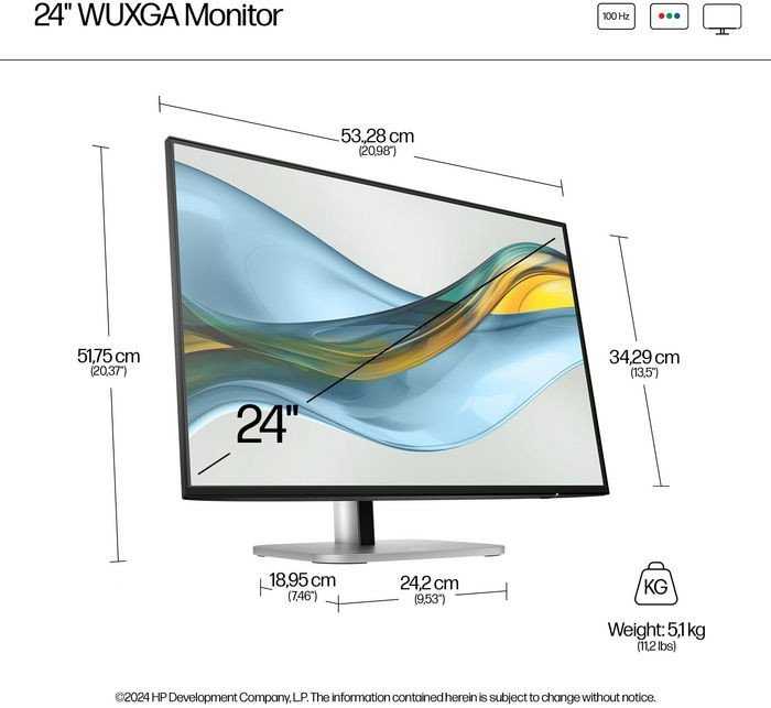 Monitorius HP Series 5 Pro 524pn 24'' WUXGA (9D9A7E9#ABB)