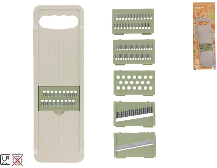 Daržovių tarka su 6 peiliukais, žalia, 2 x 31,5 x 10,3 cm, KITCHEN&GO