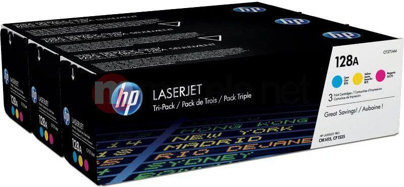 Hewlett Packard (HP) HP 128A, skirtas Color LaserJet CM1415 / CP1525 serijai C,Y,M (kiekvienas 1 300 puslapių)