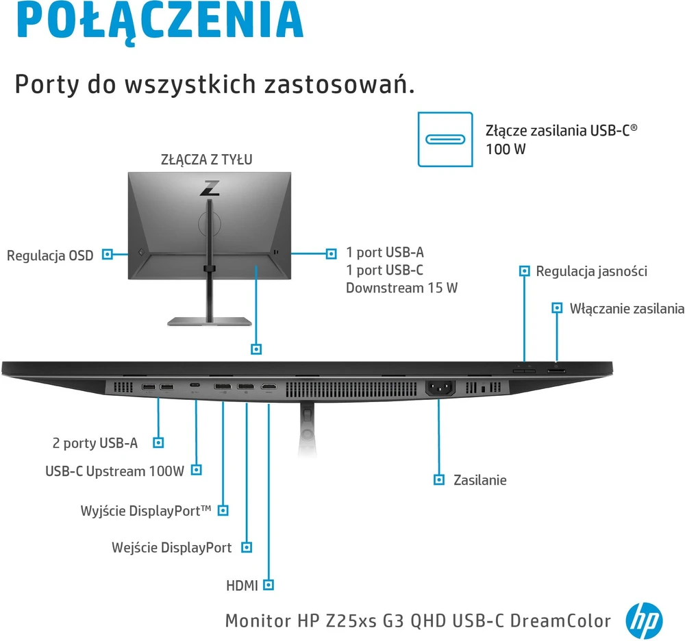 Monitorius HP Z25xs G3 QHD USB-C DreamColor