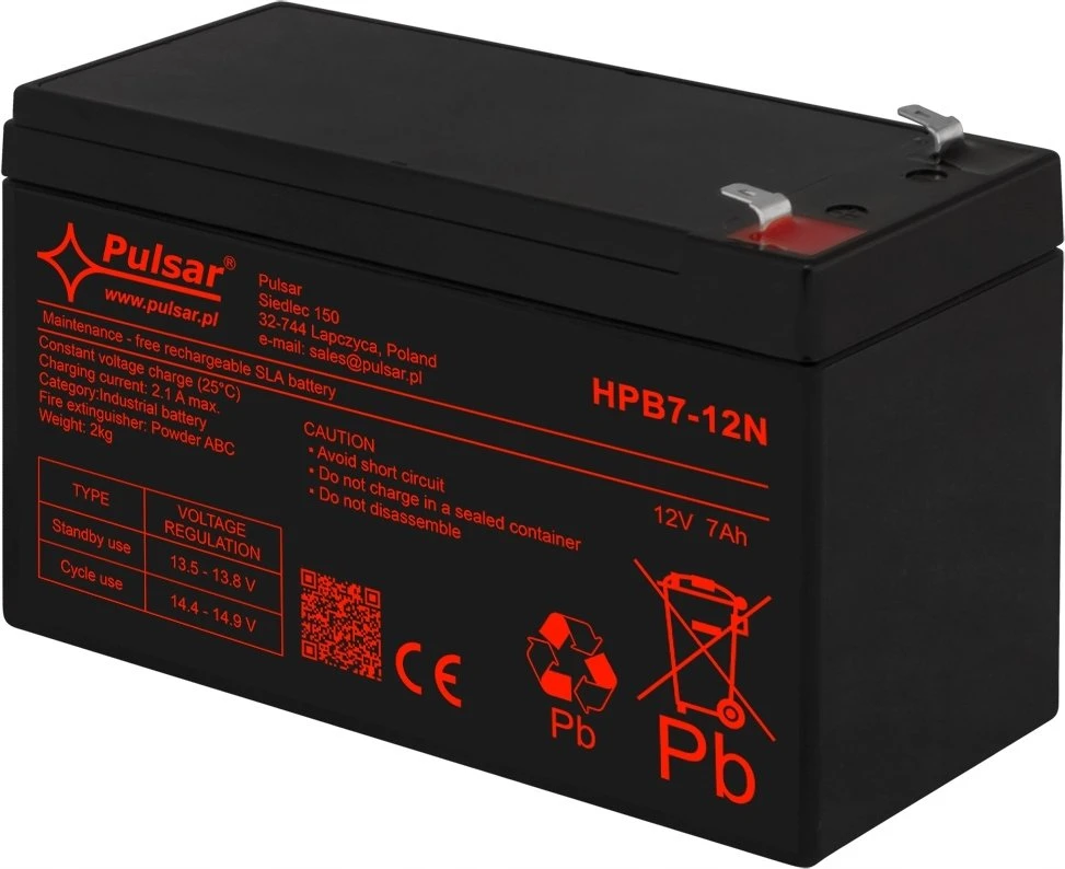 Pulsar HPB7-12N PULSAR akumuliatorius 7Ah, 12V