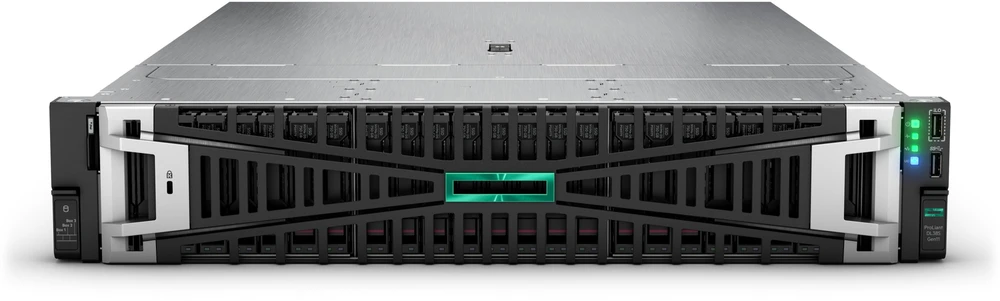 Hewlett Packard (HP) HPE ProLiant DL385 Gen11 9015 3.5GHz 8c 1P 2x32GB-R 8SFF MR408i-o 2x480GB SSD 2x1000W PS ES serveris