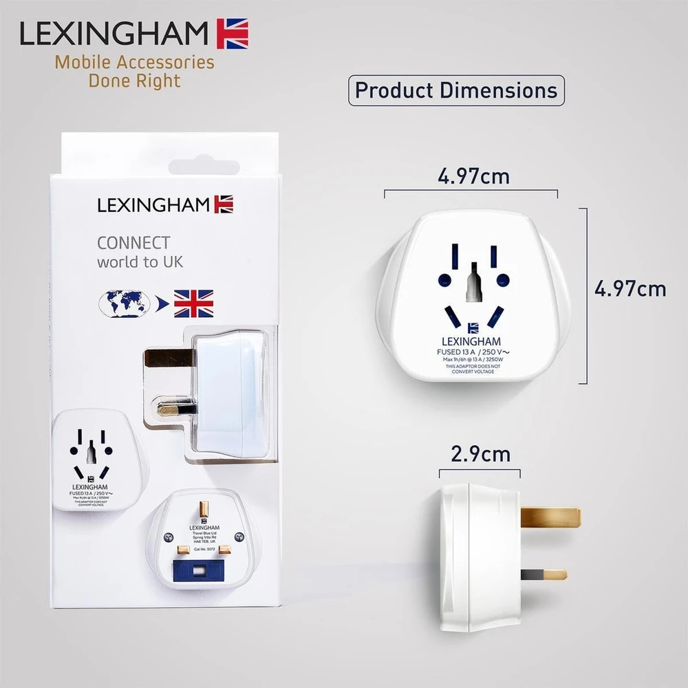 LEXINGHAM UNIVERSALUS PERĖJIMO ADAPTERIS PASAULINIS -> JK