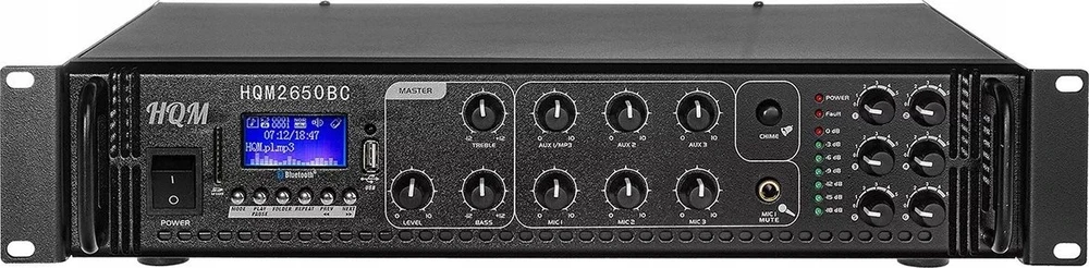 PA stiprintuvas HQM2650BC Radijas FM/MP3/BT 650W