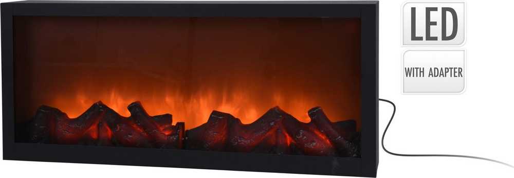Home Styling Collection Elektrinis židinys LED 57x25 cm juodas