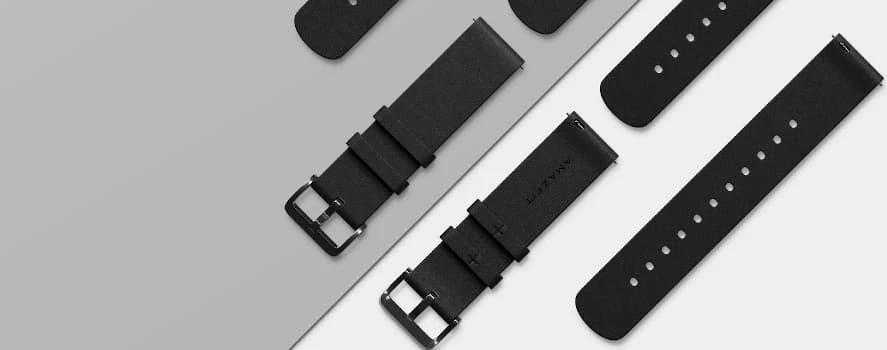 Huami Sk&oacute,rzany dirželis Amazfit Leather Strap Zepp E 20mm (juoda)