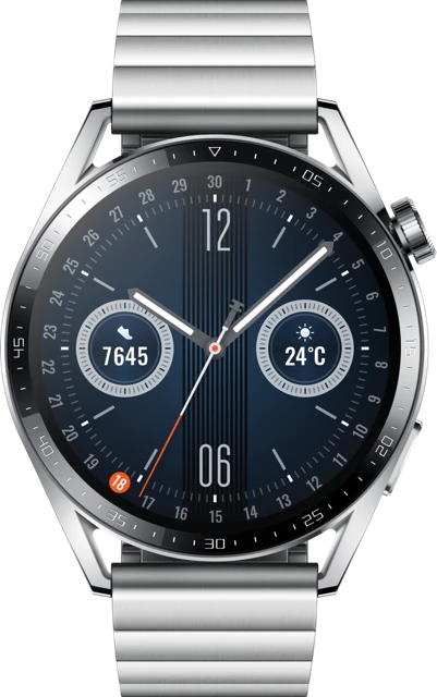 Išmanusis laikrodis Huawei Watch GT 3 (46mm), Nerūdijančio plieno sidabrinės spalvos korpusas ir dirželis