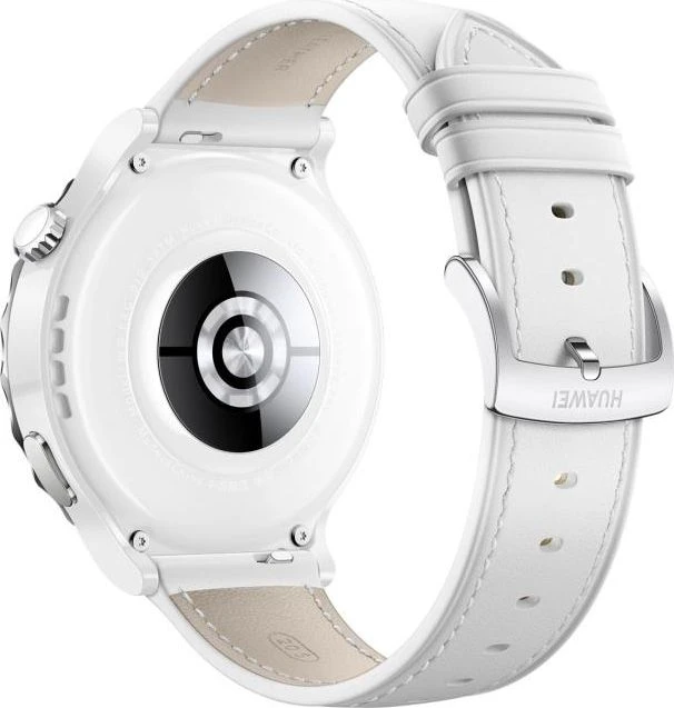 Išmanusis laikrodis Huawei Watch GT 3 Pro, Baltos spalvos korpusas su baltu odiniu dirželiu