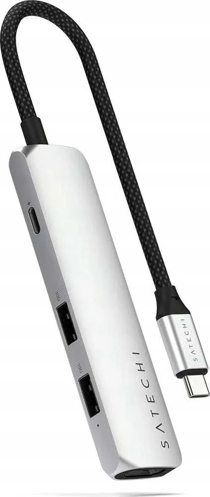SATECHI 4-in-1 USB-C Slim Multiport Adapteris 4K (Sidabrinis)