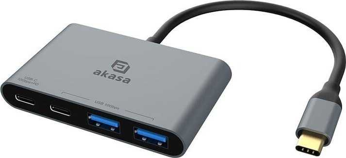 AKASA šakotuvas USB-C su 2x C tipo + 2x A tipo USB 3.2