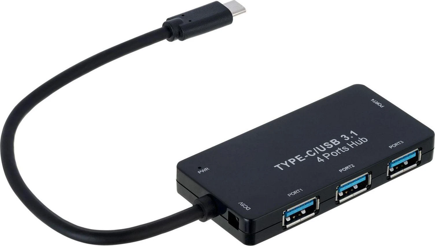USB-C šakotuvas Akyga AK-AD-52 (4xUSB) juodas