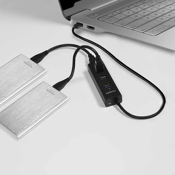 AXAGON HUE-S2B 4x USB3.0 įkrovimo šakotuvas, MicroUSB įkrovimo jungtis