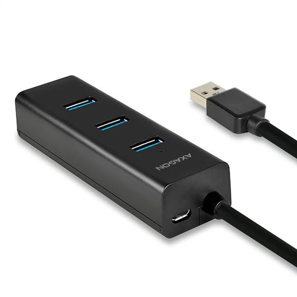 AXAGON HUE-S2BL 4x USB3.0 įkrovimo šakotuvas 1,2 m laidas, MicroUSB įkrovimas