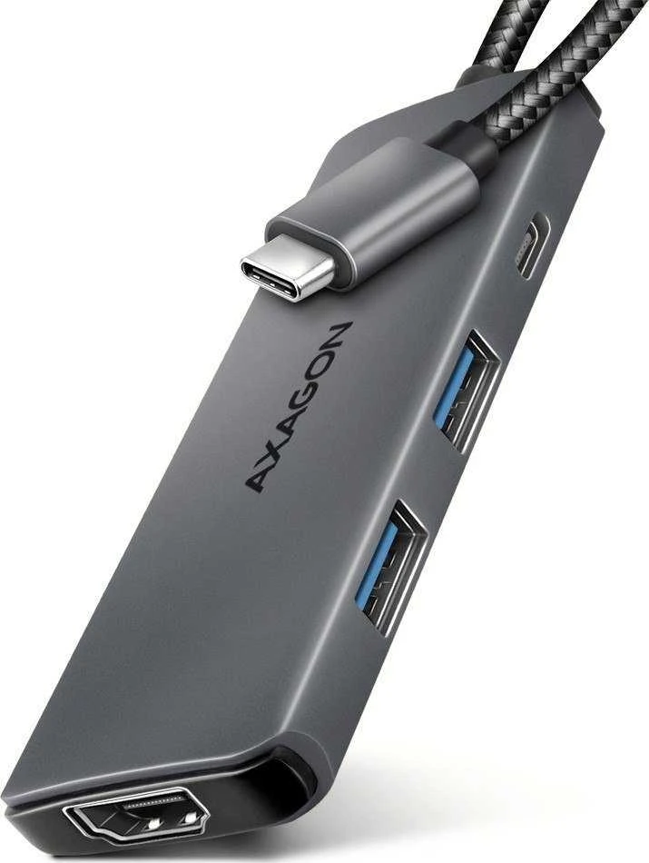 AXAGON HMC-5H8K USB 5Gbps šakotuvas, 2x USB-A, USB-C, HDMI 8k/30Hz, PD 100W,