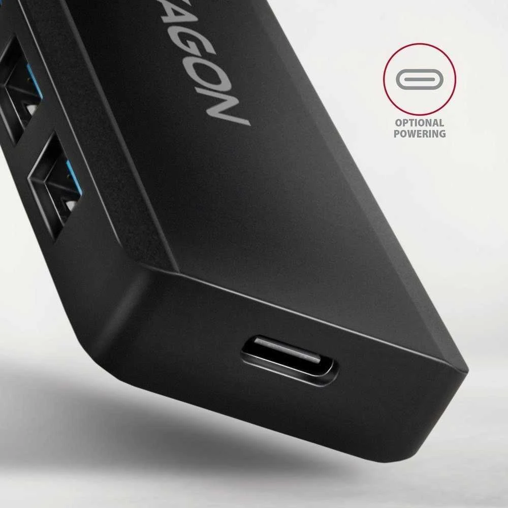 AXAGON Travel keturių prievadų USB-A 5Gbps šakotuvas | HUE-C1A