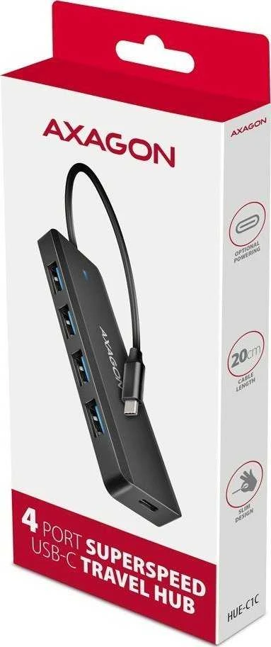 AXAGON Travel keturių prievadų USB-C 5Gbps šakotuvas | HUE-C1C