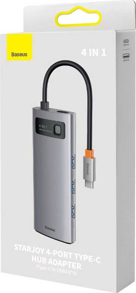 Baseus Metal Gleam Series Hub adapteris 4in1 USB-C iki 4x USB 3.0