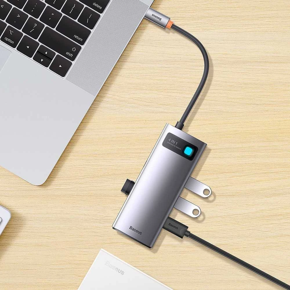Baseus Metal Gleam Series Hub adapteris 4in1 USB-C iki 4x USB 3.0