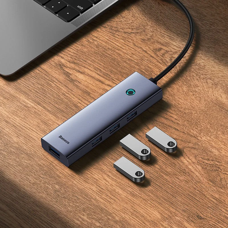 4in1 Hub Baseus UltraJoy USB-C iki USB 3.0 (pilka erdvė)