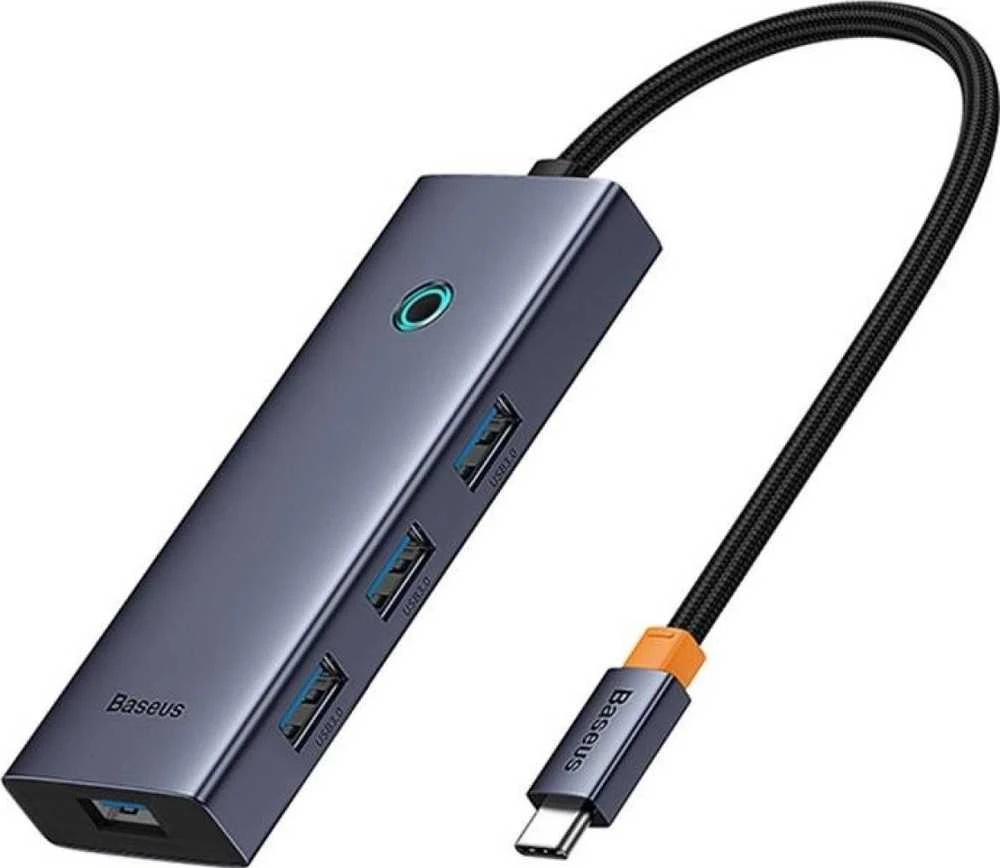 Baseus Hub 5in1 UltraJoy 5-Port 1xHDMI4K@30Hz + 4xUSB 3.0 - pilkas