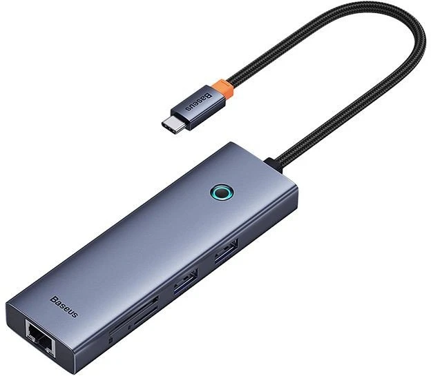 „Baseus UltraJoy“ 7 prievadų šakotuvas 7w1 (USB-C į 1xHDMI4K@30Hz + 2xUSB 3.0 + 1xPD +RJ45 + SD/TF3.0)