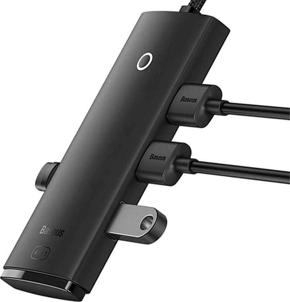 Baseus Šakotuvas USB-C 4 prievadų (USB 3.0) 25cm, juodas