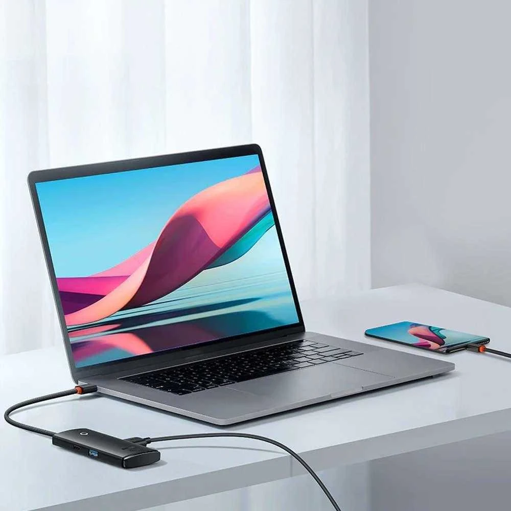Baseus Šakotuvas USB-A 4 prievadų (USB 3.0) 25cm, juodas
