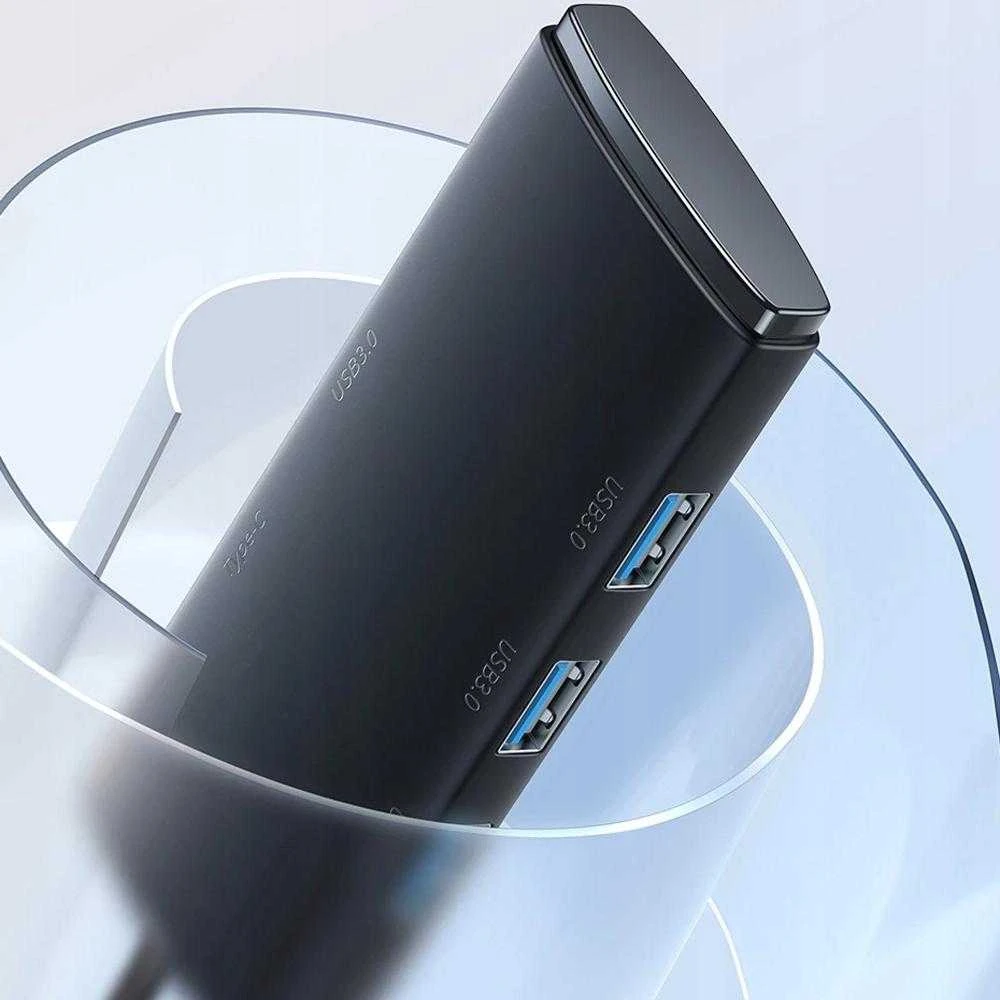 Hub 4in1 Baseus Lite Series USB iki 4x USB 3.0 1m – juodas