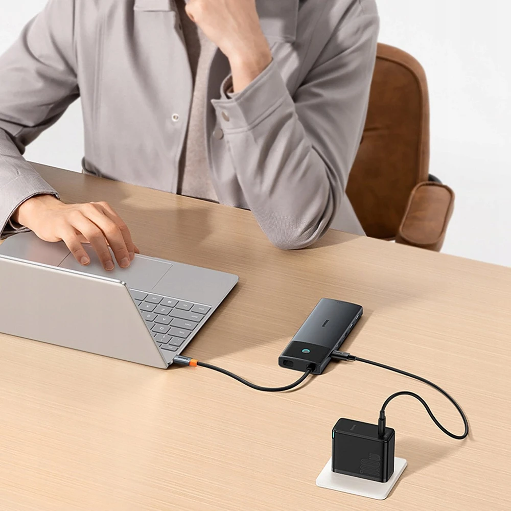 Jungčių stotelė / adapteris USB C kištukas - 1in10 2xHDMI RJ45 SD/TF USB3 BASEUS