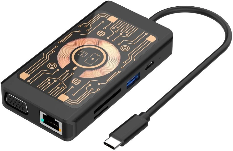 HUB USB Baseus QUALO Transparent Hub USB-C HDMI su funkcija kabelkapar QTPB5-HUB-18 juoda (GSM184928)