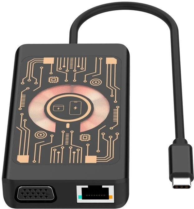 HUB USB Baseus QUALO Transparent Hub USB-C HDMI su funkcija kabelkapar QTPB5-HUB-18 juoda (GSM184928)