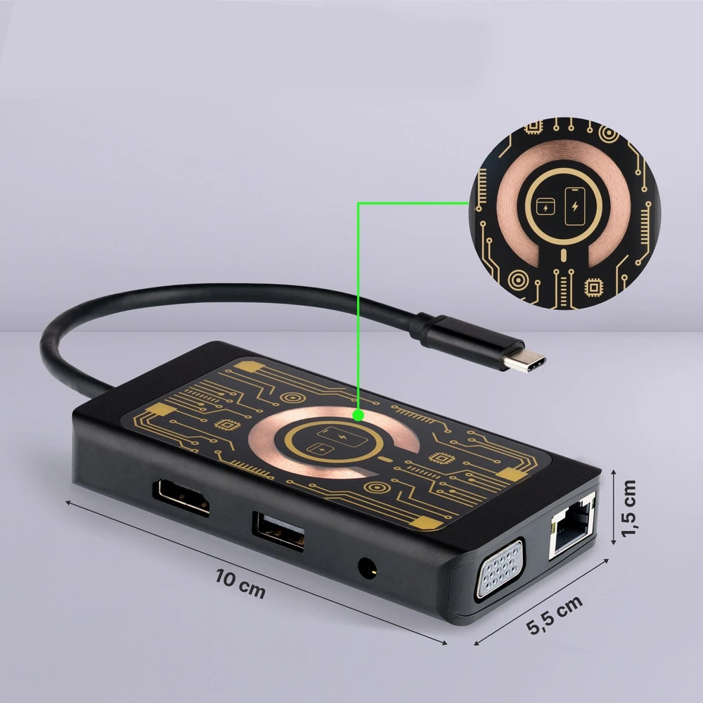 HUB USB Baseus QUALO Transparent Hub USB-C HDMI su funkcija kabelkapar QTPB5-HUB-18 juoda (GSM184928)
