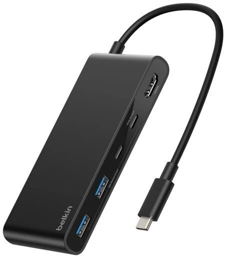 HUB USB Belkin CONNECT USB-C 7-in-1 su podwójnymi portami USB-C schw.AVC023hqBK