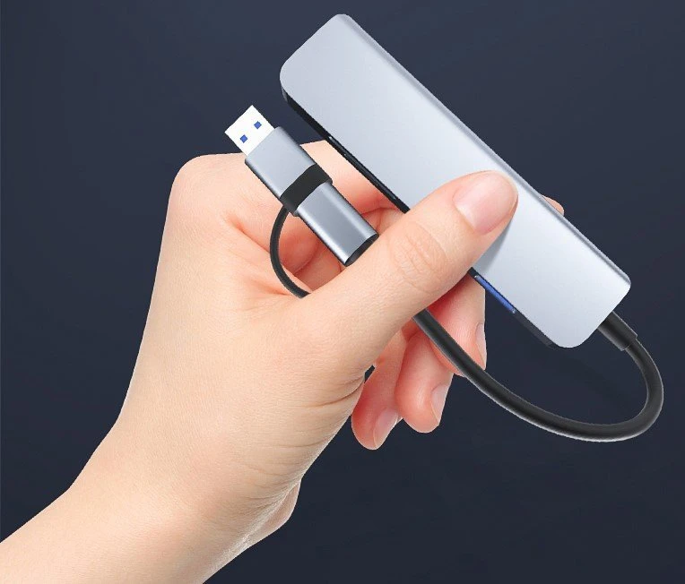 HUB USB Bounn Adapteris 5w2 USB / Type-C į USB3.0+USB2.0*2+SD/TF