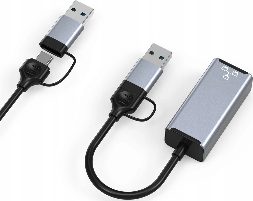 HUB USB Bounn Adapteris USB / C TYPE Ethernet 1000Mbps