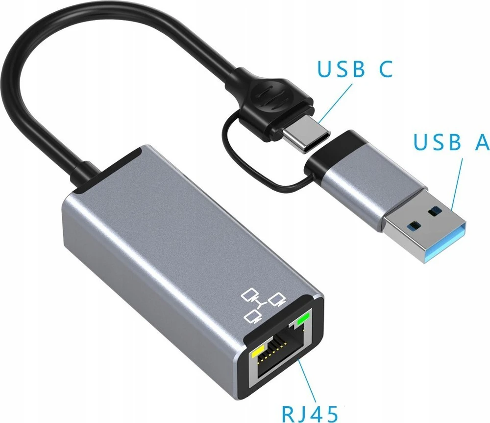 HUB USB Bounn Adapteris USB / C TYPE Ethernet 1000Mbps