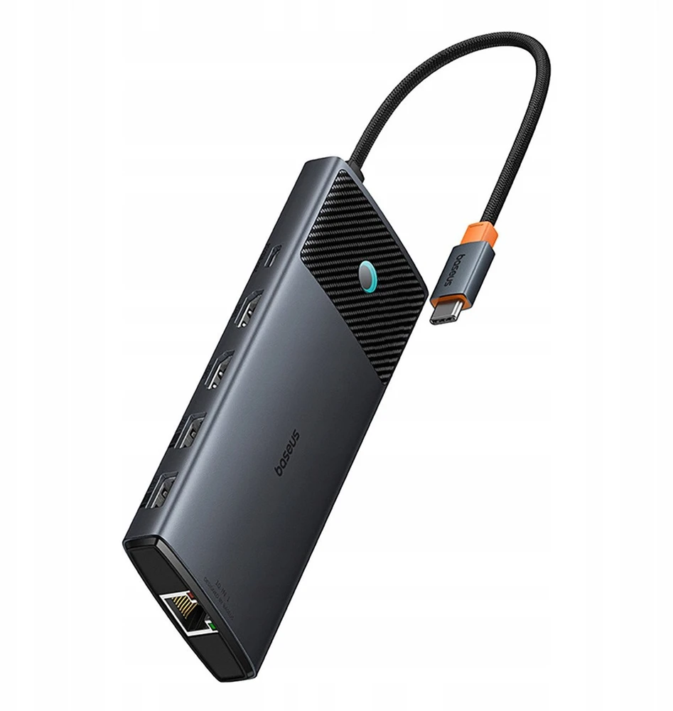Jungčių stotelė / adapteris USB C kištukas - 1in10 2xHDMI RJ45 SD/TF USB3 BASEUS