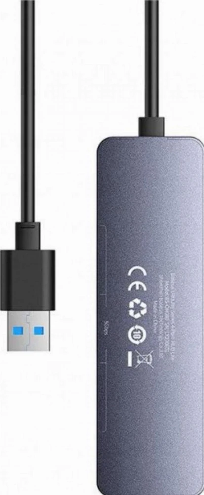 4in1 šakotuvas „Baseus UltraJoy Lite“, 15 cm, USB-A į 4x USB 3.0 + USB-C 5V (rutulinis)