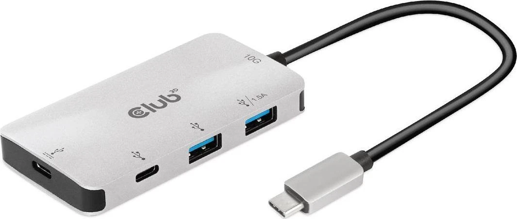 Club 3D USB Gen2 Type-C PD įkrovimo šakotuvas su 2x Type-C 10G prievadais ir 2x USB Type-A 10G