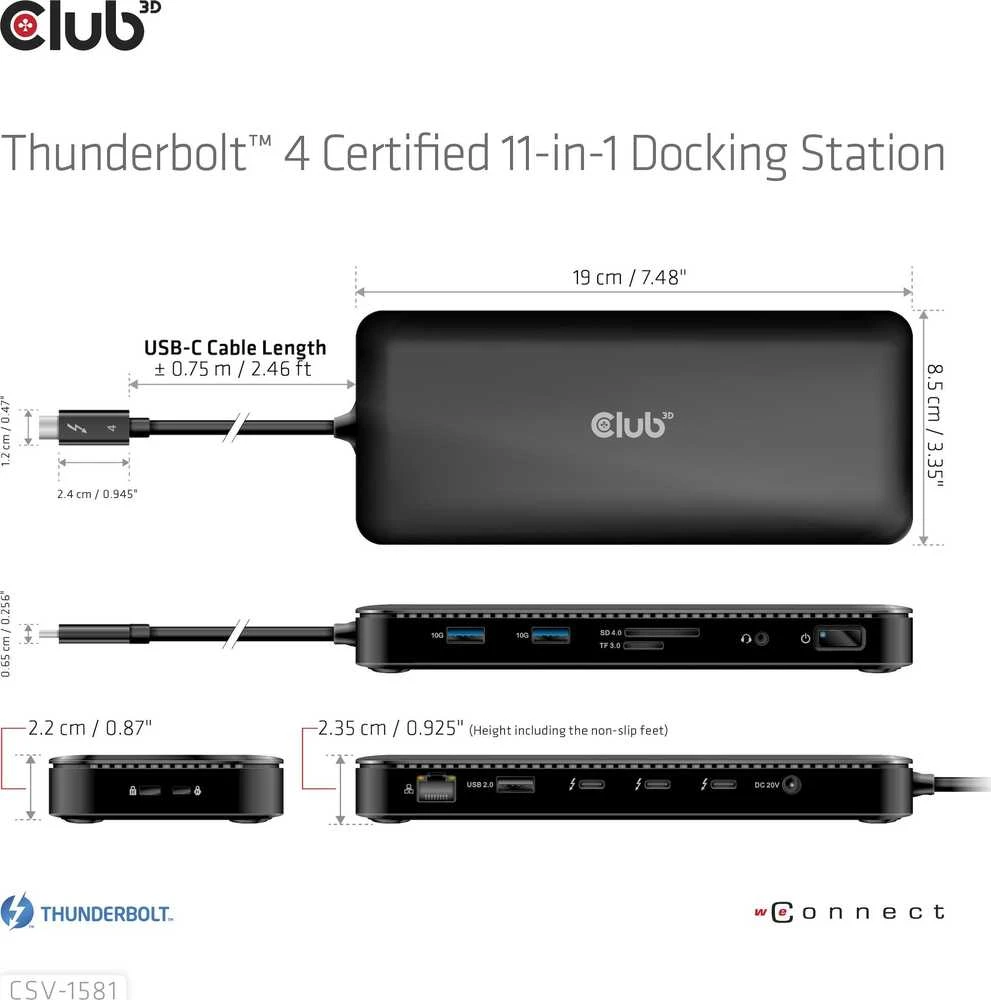 CLUB 3D Thunderbolt TM 4 sertifikuotas DS